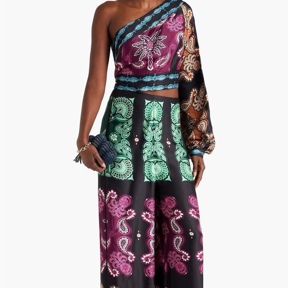 FARM RIO Multicolor Sweet Mermaids Asymmetric Jumpsuit NWT XXS - Picture 9 of 10